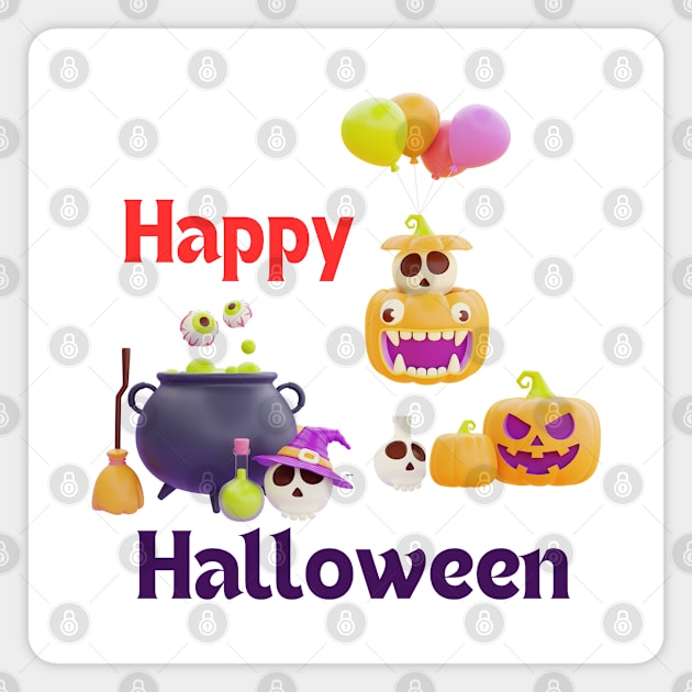 Happy halloween pumpkin Magnet by smkworld